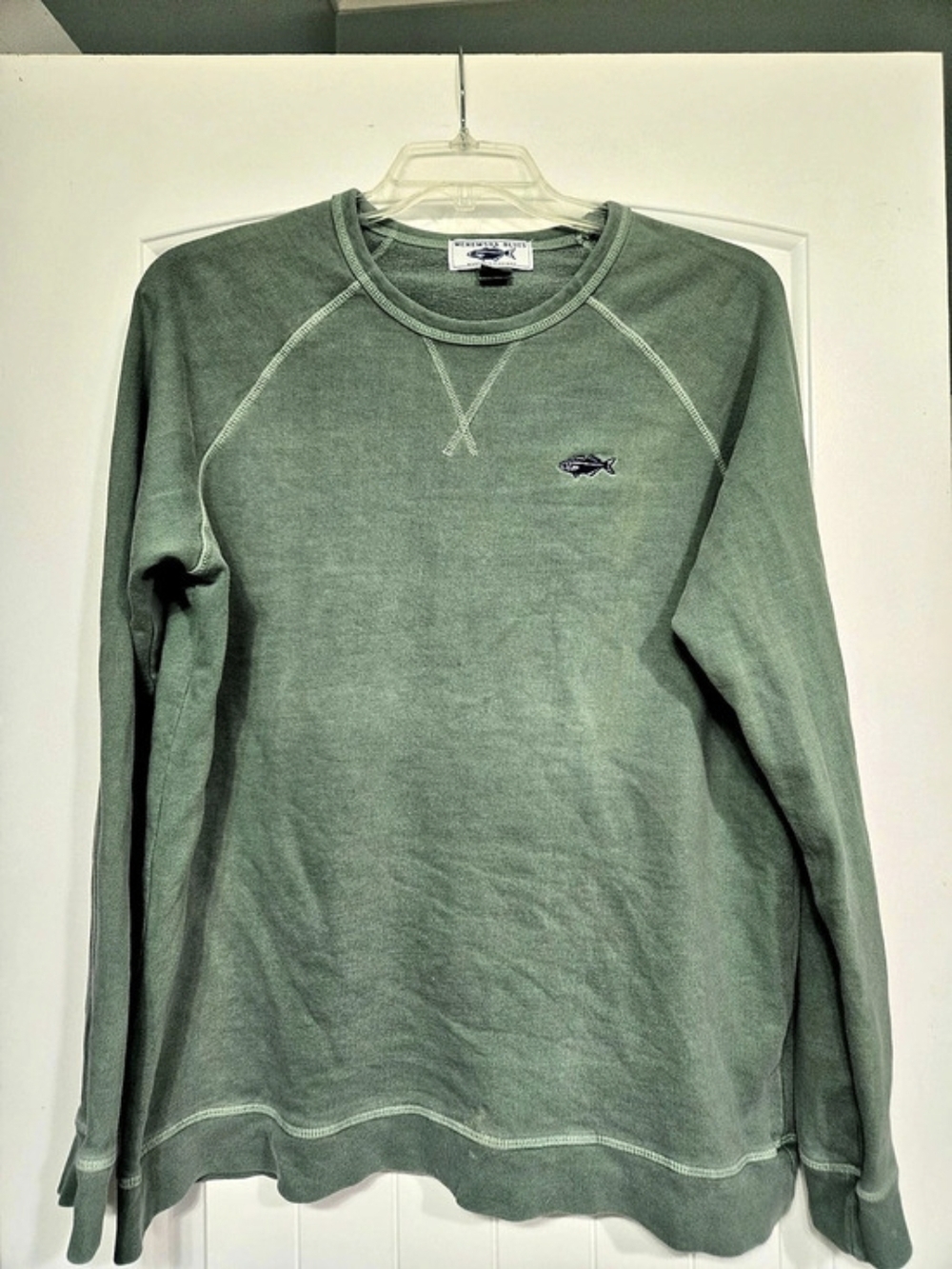 Martha's Vineyard Blues Menemsha Blues Long Sleeve Pullover in Green Size Large